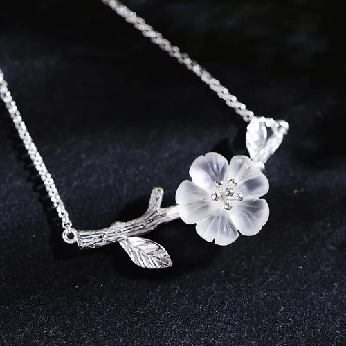 Lotus Fun Real 925 Sterling Silver Natural Crystal Handmade Fine Jewelry Flower in the Rain Design Charm Bracelet for Women Gift
