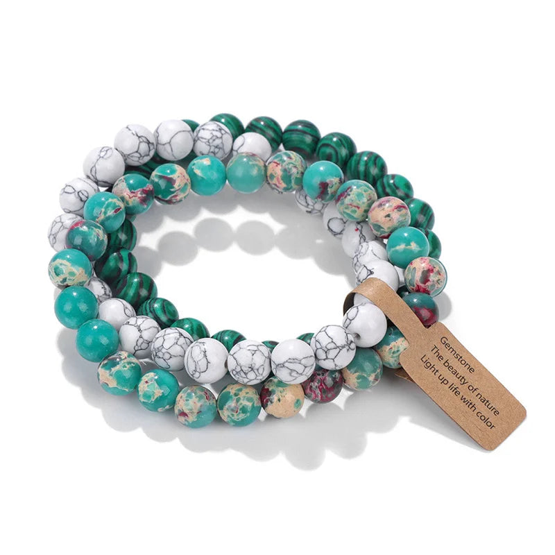 Natural Stone Crystal Beads Semi Precious Women's Bracelet Amethyst Multi Layered Combination Bracelets