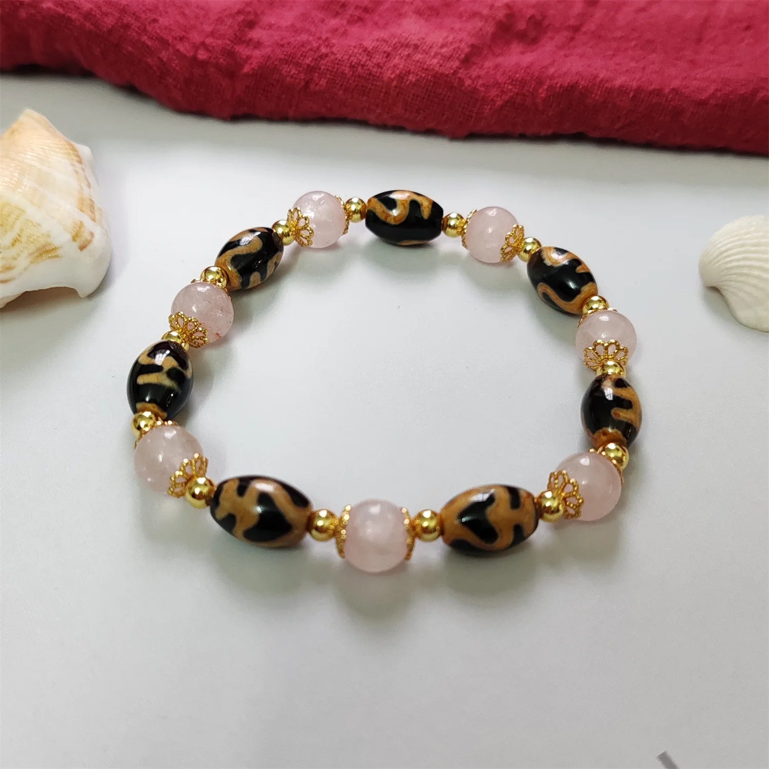 1pcs/lot Natural vase pattern agate dzi bracelet Match the crystal beads of the fan exquisite beautiful vogue Gifts for girls