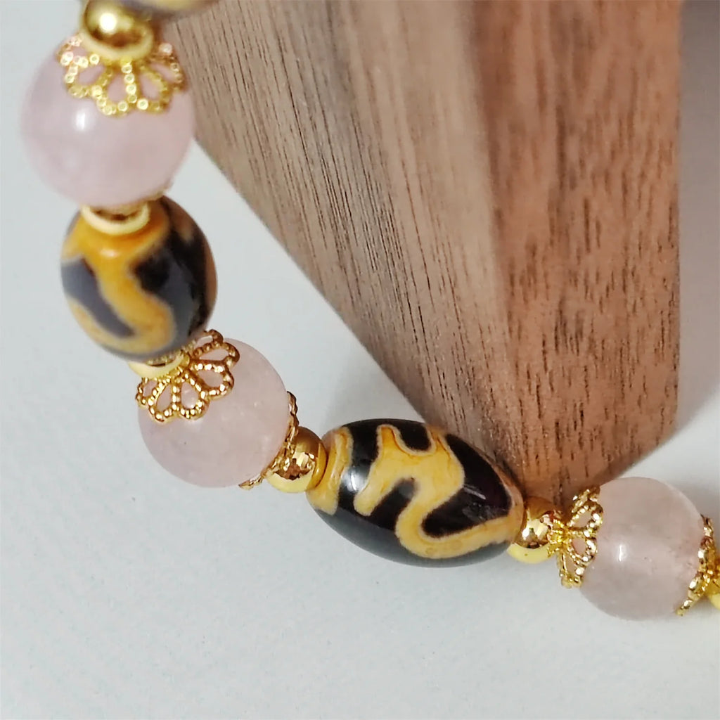 1pcs/lot Natural vase pattern agate dzi bracelet Match the crystal beads of the fan exquisite beautiful vogue Gifts for girls
