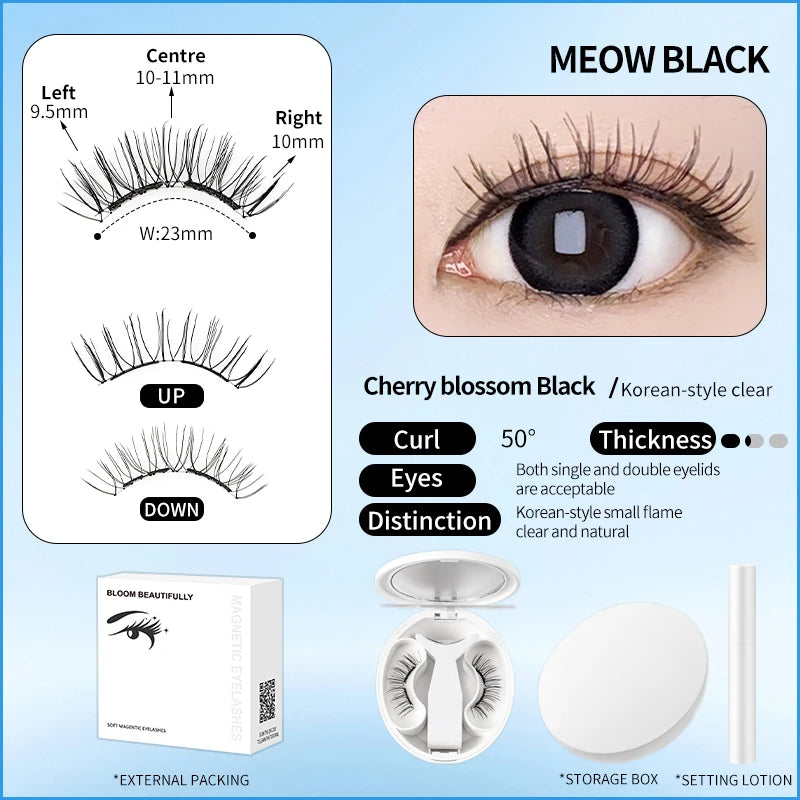 【 Soft Magnetic Eyelash Suction 】 New 2025 magnetic False Eyelash box with Korean style Little Devil Imitation mink fur