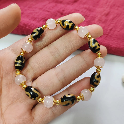 1pcs/lot Natural vase pattern agate dzi bracelet Match the crystal beads of the fan exquisite beautiful vogue Gifts for girls
