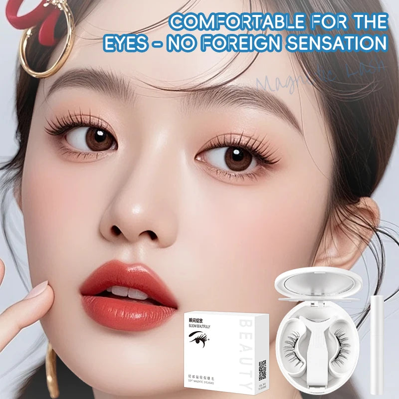 【 Soft Magnetic Eyelash Suction 】 New 2025 magnetic False Eyelash box with Korean style Little Devil Imitation mink fur