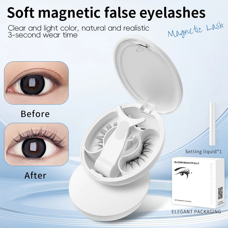 【 Soft Magnetic Eyelash Suction 】 New 2025 magnetic False Eyelash box with Korean style Little Devil Imitation mink fur